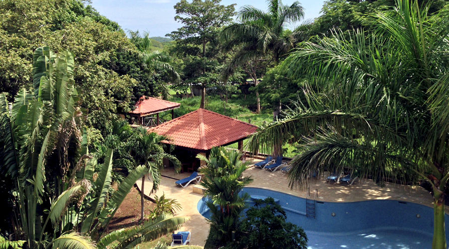 Rsidence, Tamarindo, vue piscine et jardin tropical