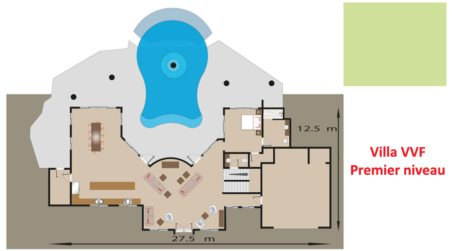 Villa VVF - Plan du premier niveau