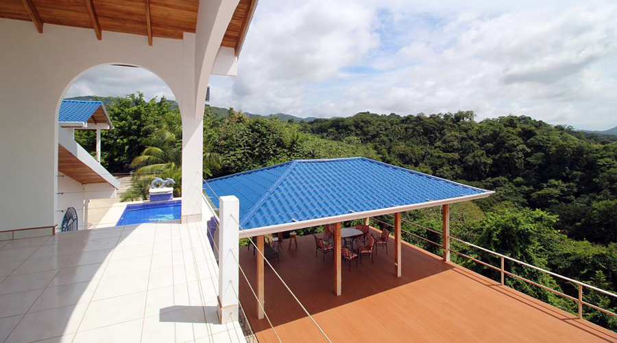 Costa Rica - Guanacaste - Samara - Villa Techo Azul - Balcon de la maison principale - Vue 1