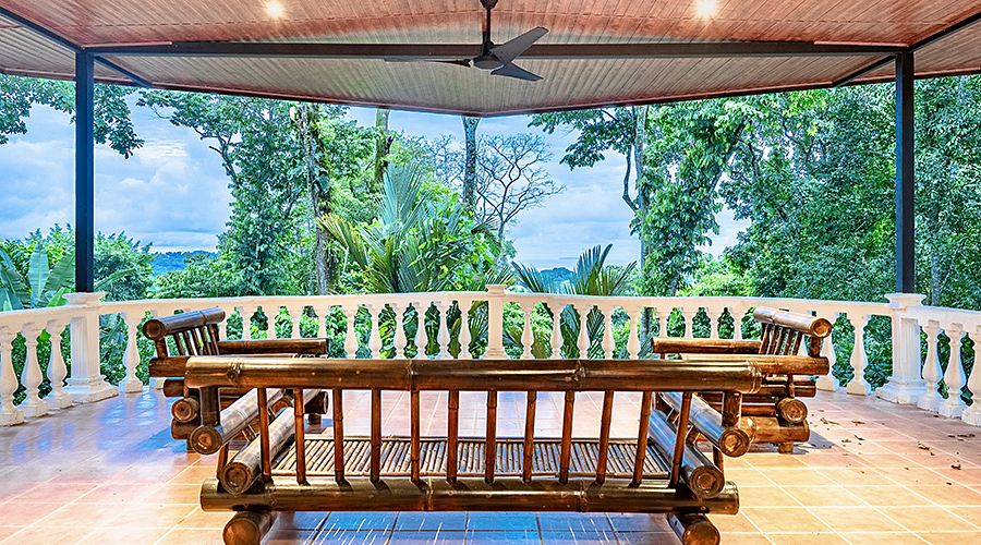 Costa Rica - Osa - Puerto Cortes - Ojochal - Casa Rio - Etage 1 - Terrasse - vue 1