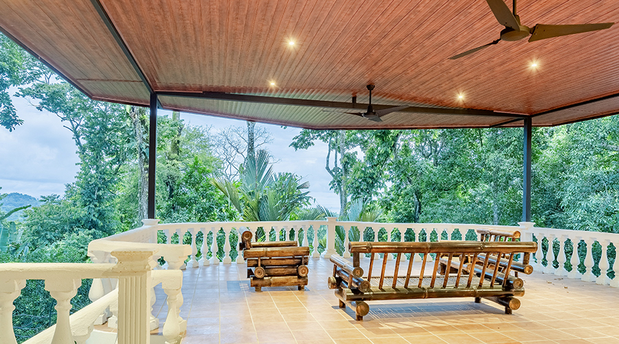 Costa Rica - Osa - Puerto Cortes - Ojochal - Casa Rio - Etage 1 - Terrasse - vue 2
