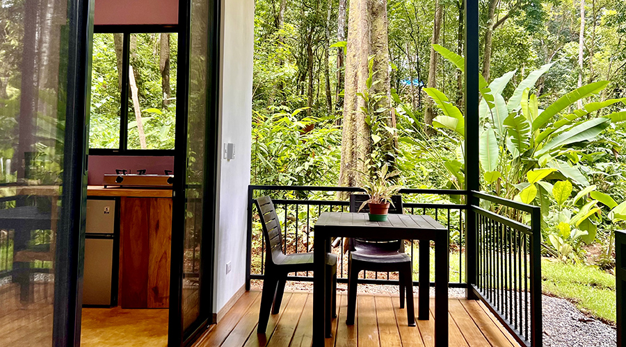 Costa Rica - Osa - Bahia Ballena - Ojochal - Casa Ventanas 1 + 1 - Cabina - Terrasse - vue 1