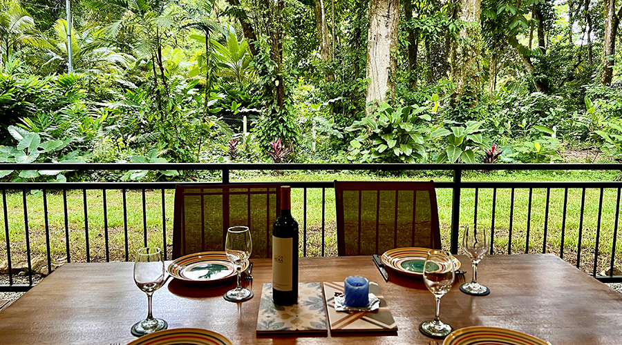 Costa Rica - Osa - Bahia Ballena -Ojochal - Casa Ventanas 1 + 1 - Terrasse - vue 3