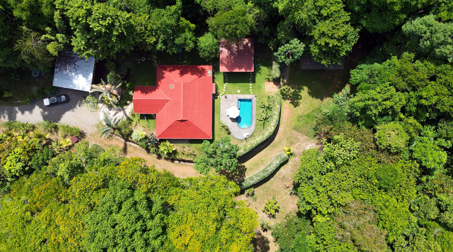 Costa Rica, Province de Puntarenas, Platanillo 1 + 1 - Maison + cabina + piscine, Vue du Ciel