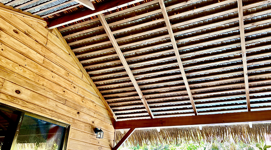  Costa Rica - Puntarenas - Ojochal - Casa Tropical - Extrieur - Terrasse - Toit Palme - Vue 1