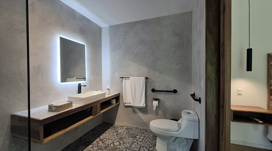 Costa Rica - Ojochal - Hotel Envision - Propriete - Interieur - Chambre - Salle de Bains - Niveau 1 - Vue 2