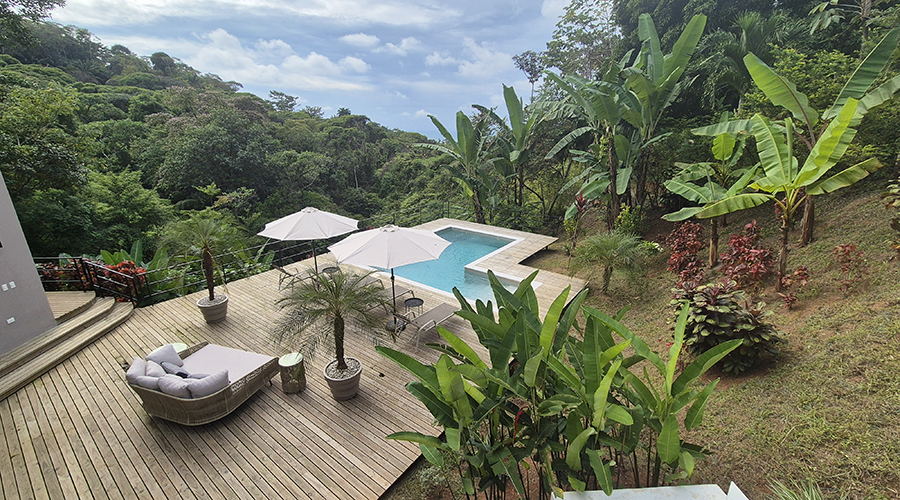 Costa Rica - Ojochal - Villa Perezoso - Extrieur - Villa - Piscine - Terrasse - Vue 1