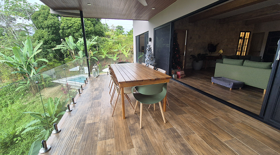 Costa Rica - Ojochal - Villa Perezoso - Niveau Suprieur - Terrasse - Vue 2