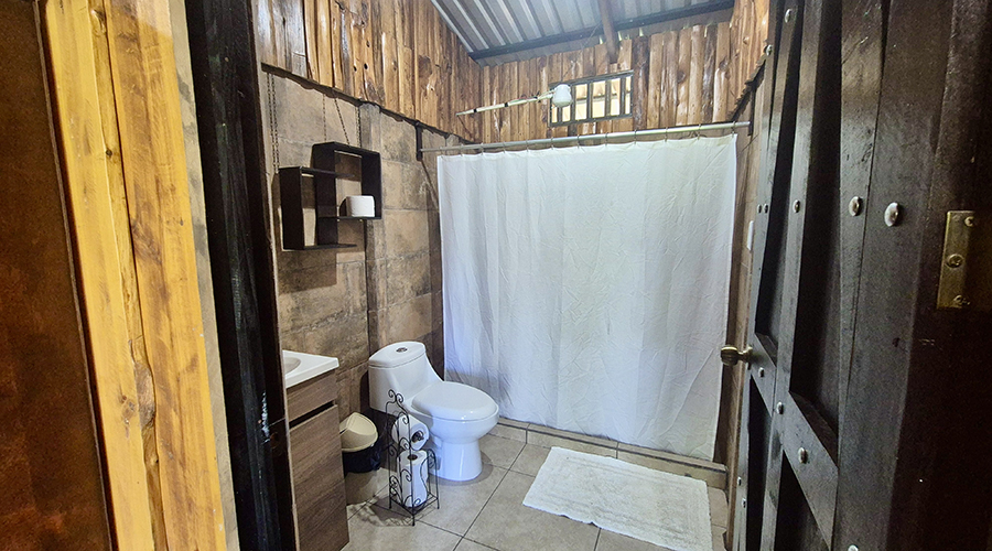 Costa Rica - San Jos� - Quebradas - Casa Julio - Maison - Int�rieur - SDB - Vue 1