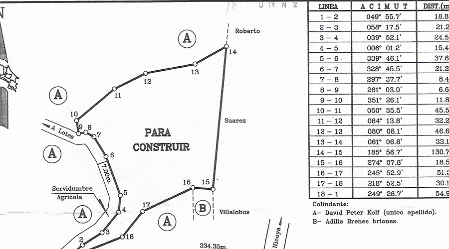 Costa Rica - Guanacaste - Samara - Terrain 1.35 ha - Plan du terrain